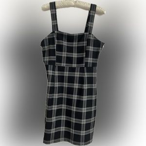 H&M Mini Dress black / white plaid sleeveless